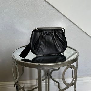 Black Leather Coach wristlet